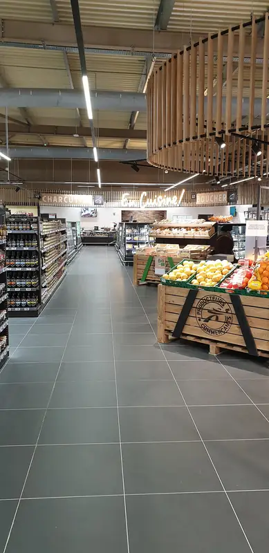 Aisles inside an Intermarché supermarket