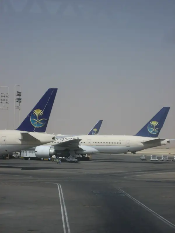 Saudia aircraft parked at Riyadh airport
