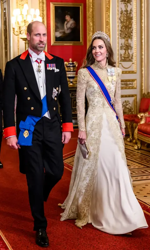 The Prince and Princess of Wales in formal dress